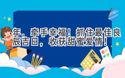   2024 年，牵手幸福！抓住最佳良辰吉日，收获甜蜜爱情！ 